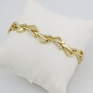 Bangles Woman/ Pulsos Dama/// 14K Real Color/// Zircon Stone///  FREE SHIPPING OVER $50.00 DOLLAR PURCHASE///B-0084