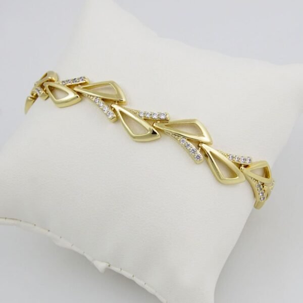 Bangles Woman/ Pulsos Dama/// 14K Real Color/// Zircon Stone///  FREE SHIPPING OVER $50.00 DOLLAR PURCHASE///B-0084
