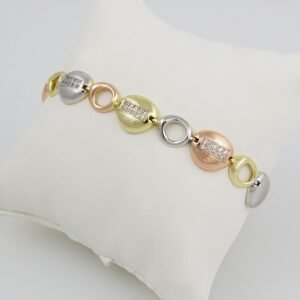 Bangles Woman/ Pulsos Dama/// Three Tone/ 3 Colores/// Zircon Stone///  FREE SHIPPING OVER $50.00 DOLLAR PURCHASE///B-0085