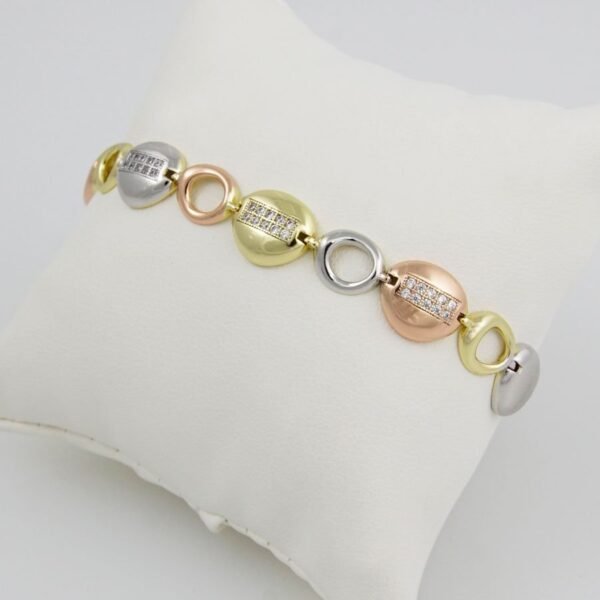 Bangles Woman/ Pulsos Dama/// Three Tone/ 3 Colores/// Zircon Stone///  FREE SHIPPING OVER $50.00 DOLLAR PURCHASE///B-0085