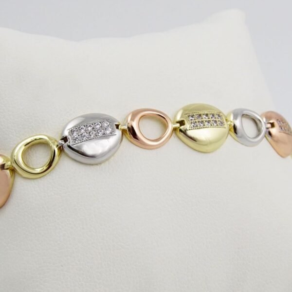 Bangles Woman/ Pulsos Dama/// Three Tone/ 3 Colores/// Zircon Stone///  FREE SHIPPING OVER $50.00 DOLLAR PURCHASE///B-0085 - Image 4