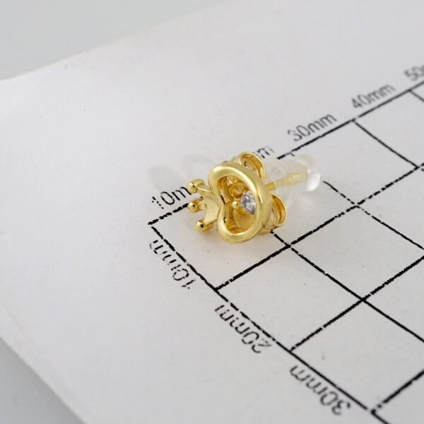 Women Earrings/ Aretes Dama/  Zircon Stone/  14k Real Color// E840 - Image 3