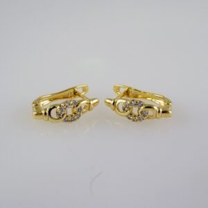 Women Earrings/ Aretes Dama/  Zircon Stone/  14k Real Color// E912