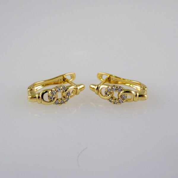 Women Earrings/ Aretes Dama/  Zircon Stone/  14k Real Color// E912