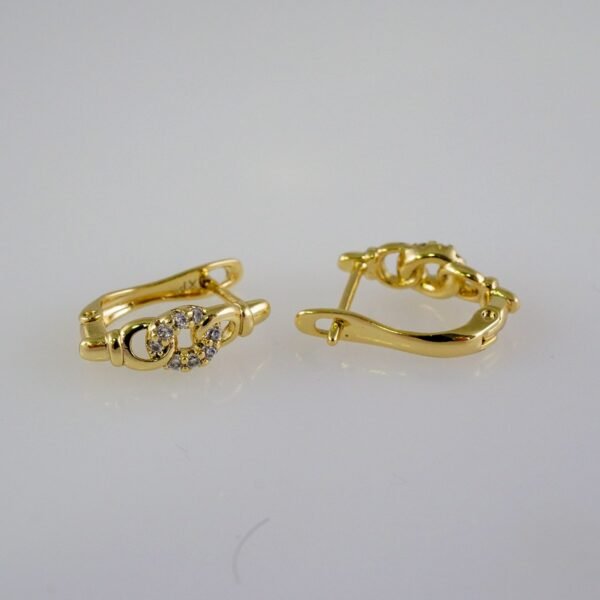 Women Earrings/ Aretes Dama/  Zircon Stone/  14k Real Color// E912 - Image 2
