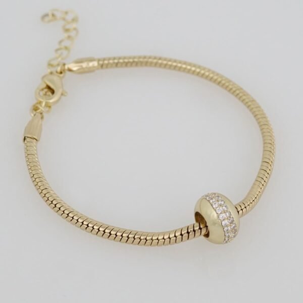 Bracelets Woman/ Manillas Mujer/ 14K Real Color 14K Real Color/ One Charms 3mm M0006 - Image 2