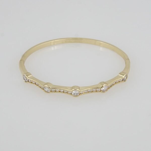 Bangles Woman/Pulsos Dama/  Zircon Stone/14K Real Gold Color// P0066 - Image 2