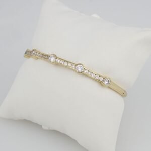 Bangles Woman/Pulsos Dama/  Zircon Stone/14K Real Gold Color// P0066