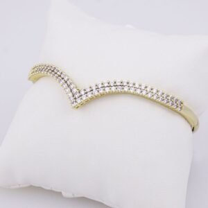 Bangles Woman/ Pulsos Dama///14K Real Color///Zircon Stone///FREE SHIPPING OVER $50.00 DOLLAR PURCHASE///P0084