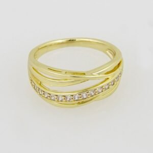 R044 Ring - Anillos  - Zircon Stone - 14K Real Color