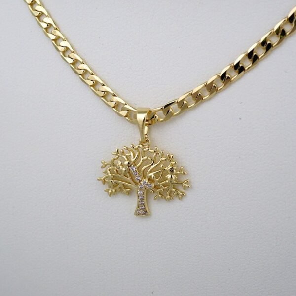 Cadenas & Colgantes & Earrings/ Chain W/Pendants /14K Real Color/Zircon Stone/ 3mm x45cm/ SET455 - Image 2