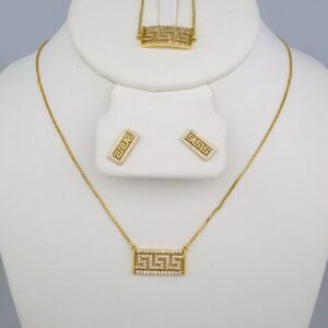 Cadenas & Colgantes & Earrings/ Pulsera/ Chain W/Pendants /14K Real Color/Zircon Stone// Set470