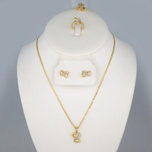 Cadenas & Colgantes & Earrings/ Rings/ Chain /Pendants /14K Real Color/Zircon Stone/ Set de Niña// SET465