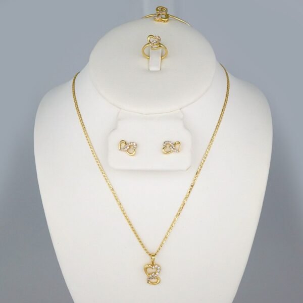 Cadenas & Colgantes & Earrings/ Rings/ Chain /Pendants /14K Real Color/Zircon Stone/ Set de Niña// SET465