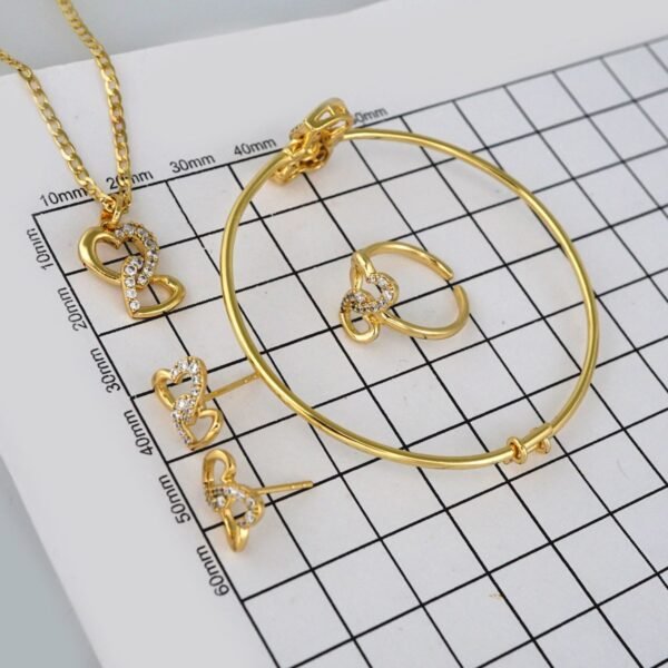 Cadenas & Colgantes & Earrings/ Rings/ Chain /Pendants /14K Real Color/Zircon Stone/ Set de Niña// SET465 - Image 5