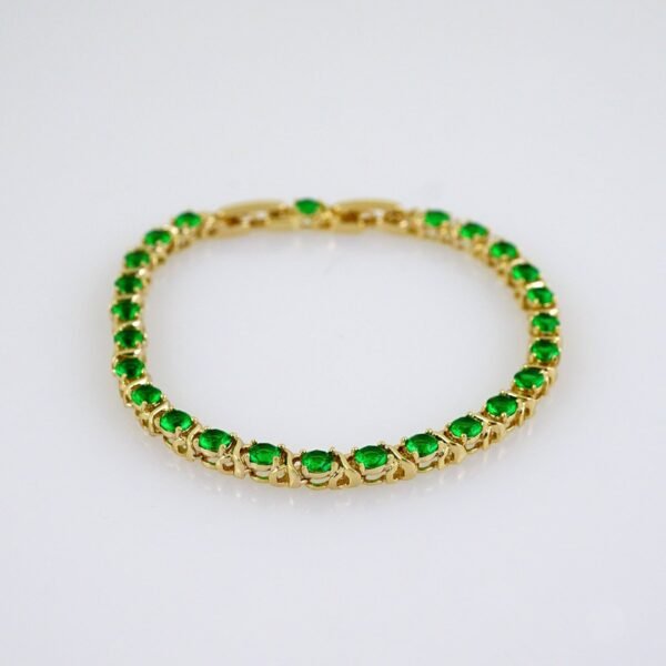 Women Bracelets/ Pulseras Dama/  Zircon Stone/  14K Real Color// B1001 - Image 2