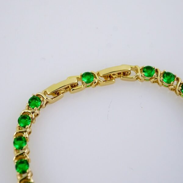 Women Bracelets/ Pulseras Dama/  Zircon Stone/  14K Real Color// B1001 - Image 3