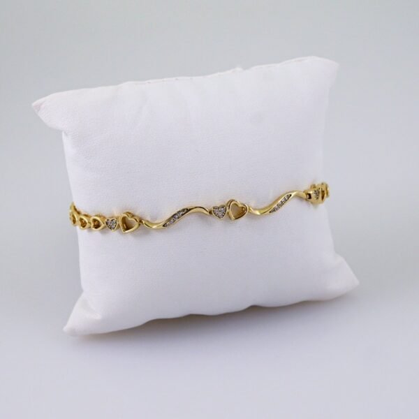 Women Bracelets/ Pulseras Dama/  Zircon Stone/  14K Real Color// B1009