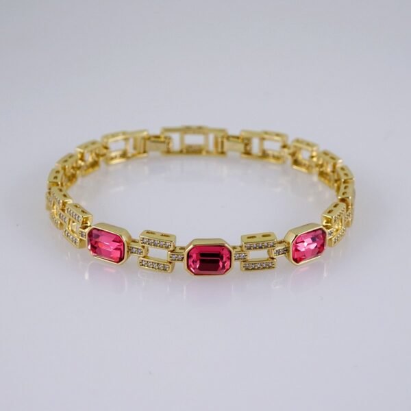 Women Bracelets/ Pulseras Dama/  Zircon Stone/  14K Real Color// B1020 - Image 2