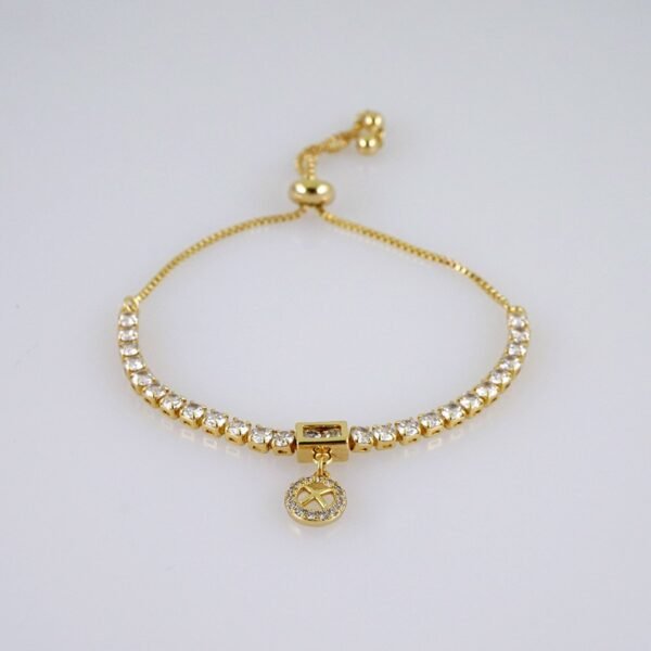 Women Bracelets/ Pulseras Dama/  Zircon Stone/  14K Real Color// B1046 - Image 2