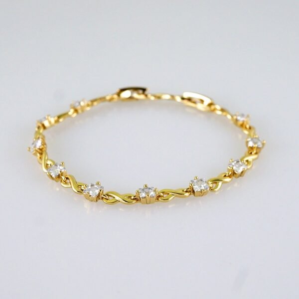 Women Bracelets/ Pulseras Dama/  Zircon Stone/  14K Real Color// B1123 - Image 2