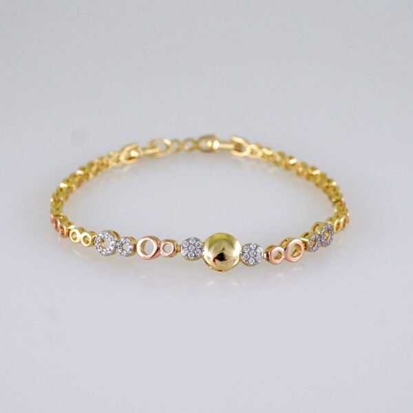 Women Bracelets/ Pulseras Dama/ Zircon Stone/ Three Tone// B1139 - Image 2