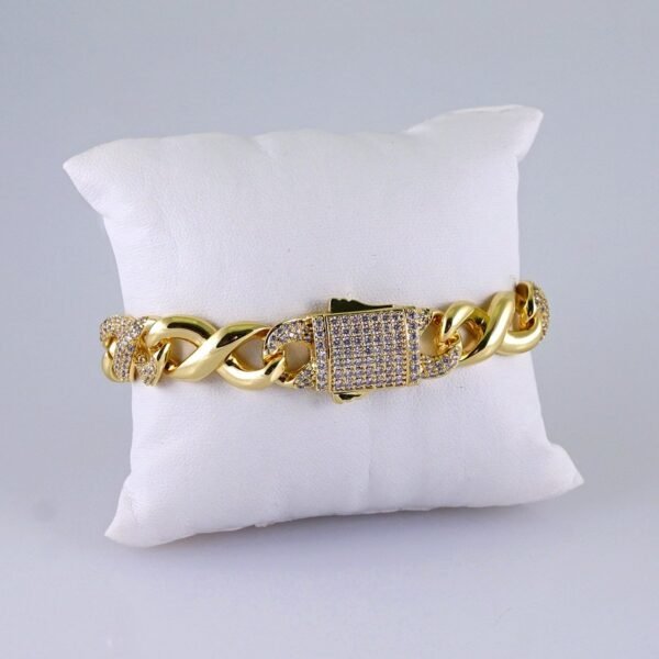 Bracelets/ Zircon Stone/ 14K Real Color/ 8mm/ Estilo Monnaco/ Cierre Original// B1173