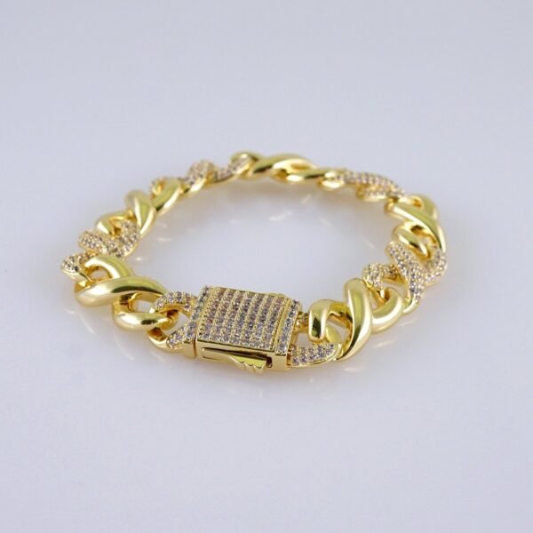 Bracelets/ Zircon Stone/ 14K Real Color/ 8mm/ Estilo Monnaco/ Cierre Original// B1173 - Image 2