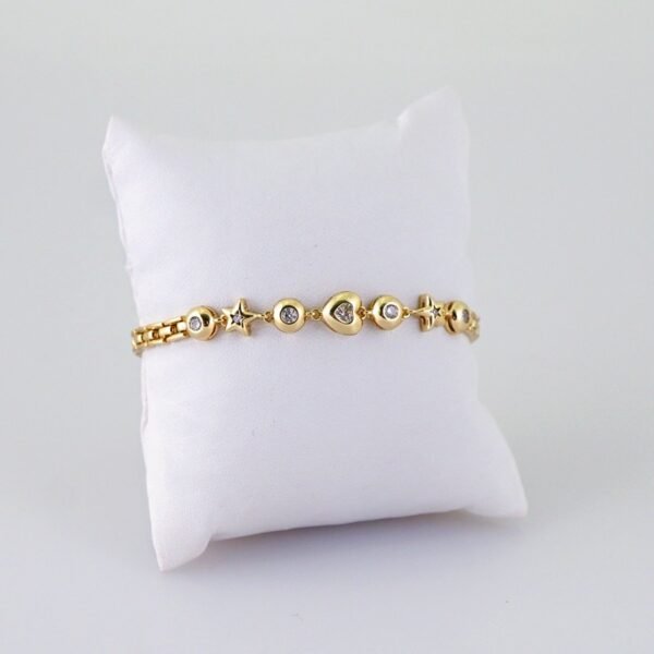 Women Bracelets/ Pulseras Dama/ Zircon Stone/ 14K Real Color// B1181