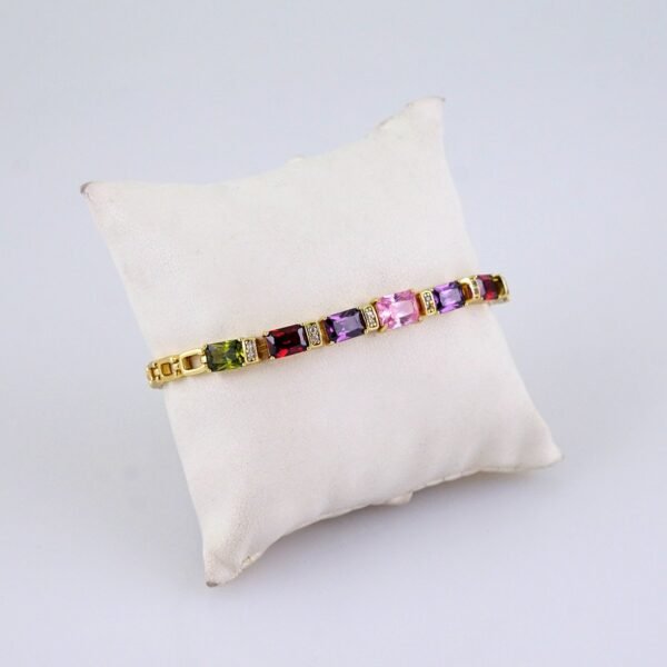 Women Bracelets/ Pulseras Dama/ Zircon Stone/ 14K Real Color/ Stainless Steel// B1242