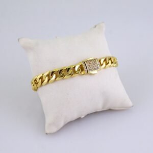 Bracelets/ Zircon Stone/ 14K Real Color/ 8mm/ Cierre Original/ Stainless Steel// B1245