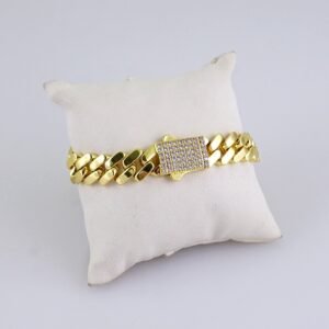 Bracelets/ Zircon Stone/ 14K Real Color/ 8mm/ Cierre Original/ Stainless Steel// B1246