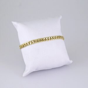 Men Bracelet-Pulsera Hombre-Plain-14K Real Color-6mm-B1258