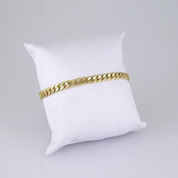 Men Bracelet-Pulsera Hombre-Plain-14K Real Color-6mm-B1258