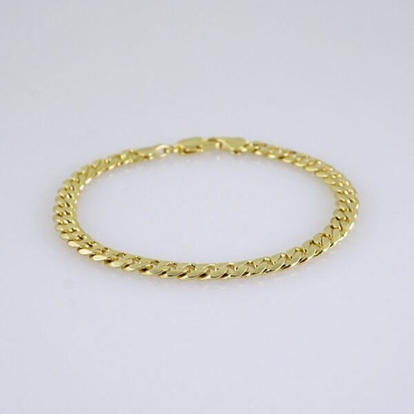 Men Bracelet-Pulsera Hombre-Plain-14K Real Color-6mm-B1258 - Image 2