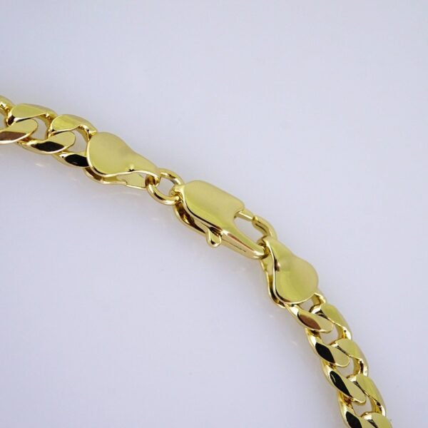 Men Bracelet-Pulsera Hombre-Plain-14K Real Color-6mm-B1258 - Image 3