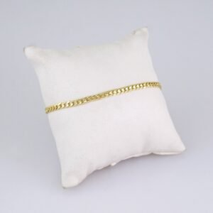 Bracelet-Pulsera- Plain-14K Real Color-3mm-B1261