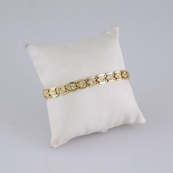 Women's Bracelets-Pulseras Dama-Plain-14K Real Color-B1266