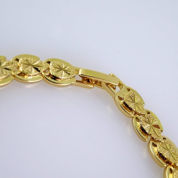 Women's Bracelets-Pulseras Dama-Plain-14K Real Color-B1266 - Image 3