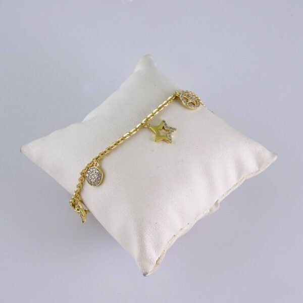 Women Bracelets-Pulseras Dama-Zircon Stone-14K Real Color-B1269