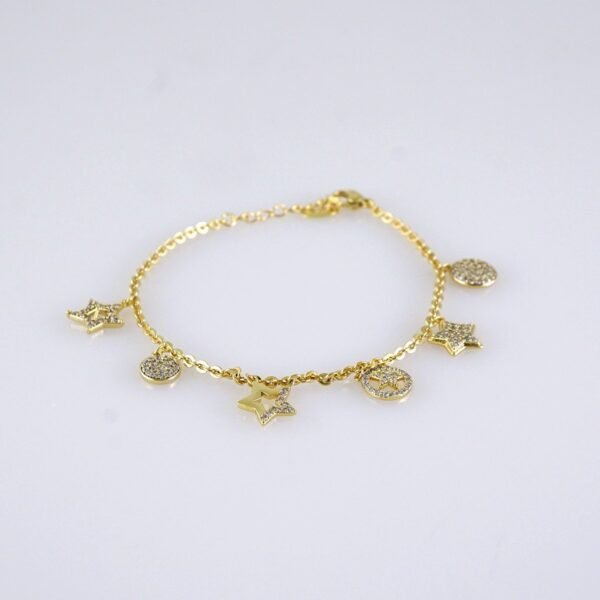 Women Bracelets-Pulseras Dama-Zircon Stone-14K Real Color-B1269 - Image 2
