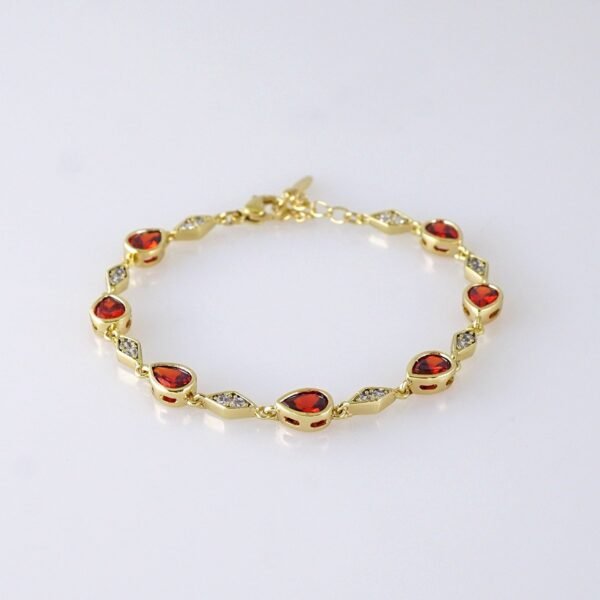 Women Bracelets - Pulseras Dama - Zircon Stone - 14K Real Color - Stainless Steel - B1273 - Image 2