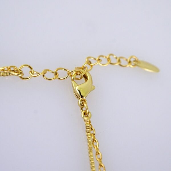 Women's Bracelets-Pulseras Dama-Zircon Stone-14K Real Color-Stainless Steel-B1276 - Image 3