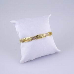 Women's Bracelets-Pulseras Dama-Zircon Stone-14K Real Color-Stainless Steel-B1277