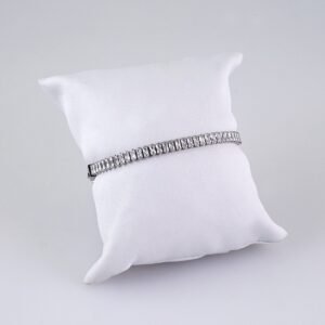 Women's Bracelets-Pulseras Dama-Zircon Stone-Silver Color-Stainless Steel-B1278