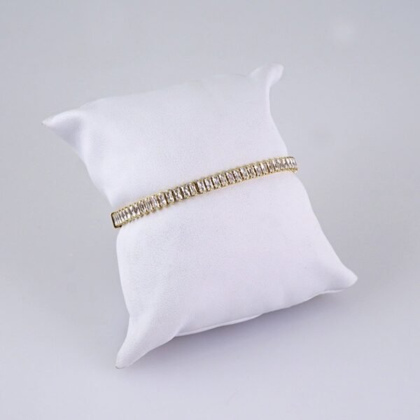 Women's Bracelets-Pulseras Dama-Zircon Stone-14K Real Color-Stainless Steel-B1279