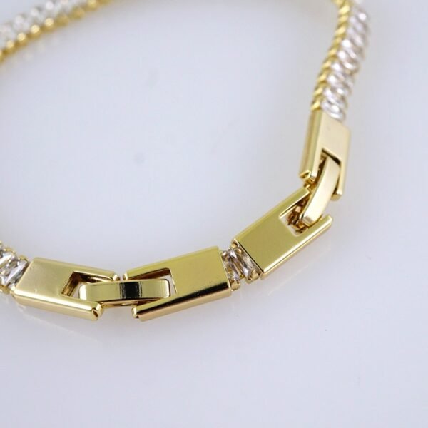 Women's Bracelets-Pulseras Dama-Zircon Stone-14K Real Color-Stainless Steel-B1279 - Image 3