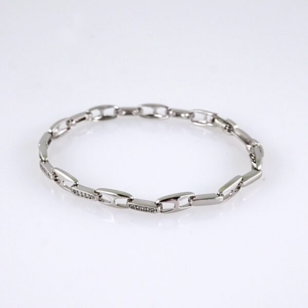 B1280 Women's Bracelet - Pulseras Dama - Zircon Stone - Silver Color