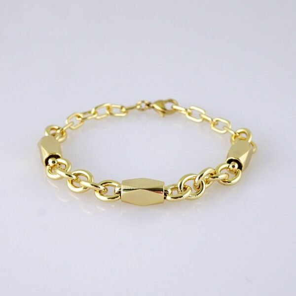 Women's Bangle - Pulso Dama - Zircon Stone - 14K Real Color - Stainless Steel - B1288 - Image 2