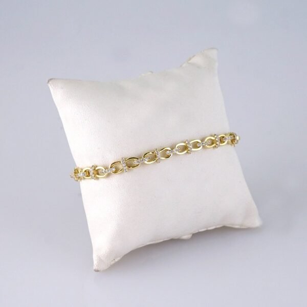 B1289 Women's Bracelet - Pulseras Dama - Zircon Stone - 14K Real Color